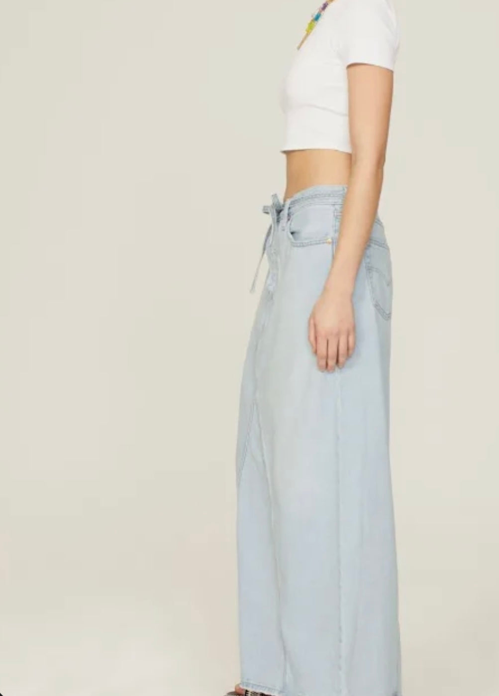 Denim maxi skirt