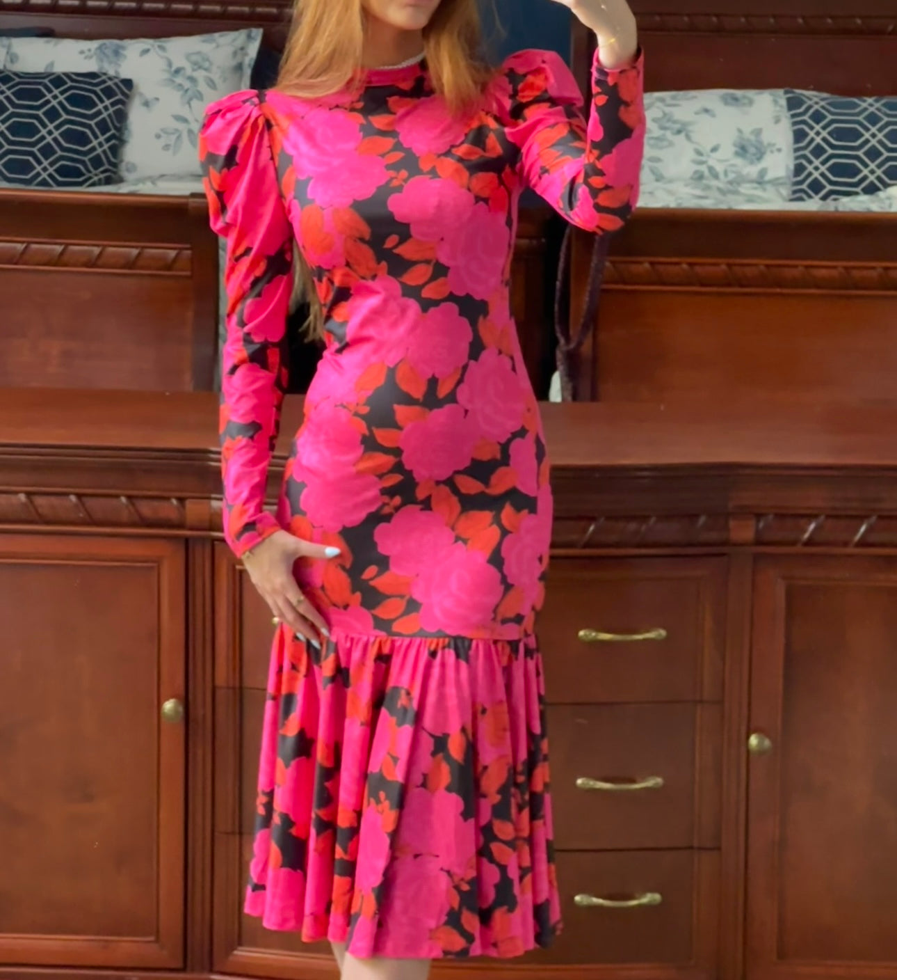 printed midi dress