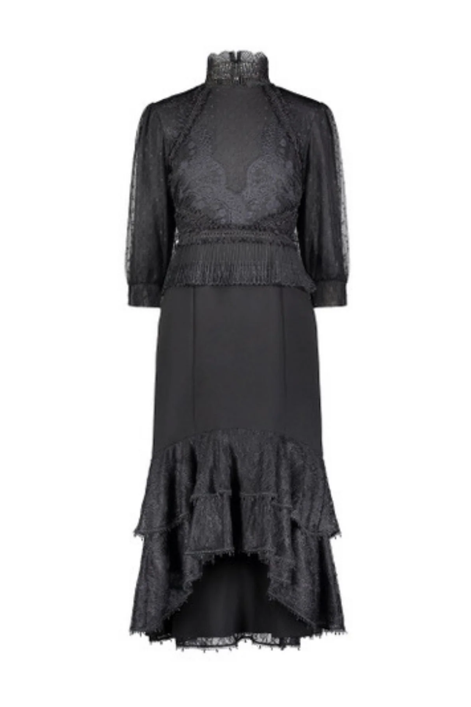 Ellie Makir Lace Hi-Lo Dress