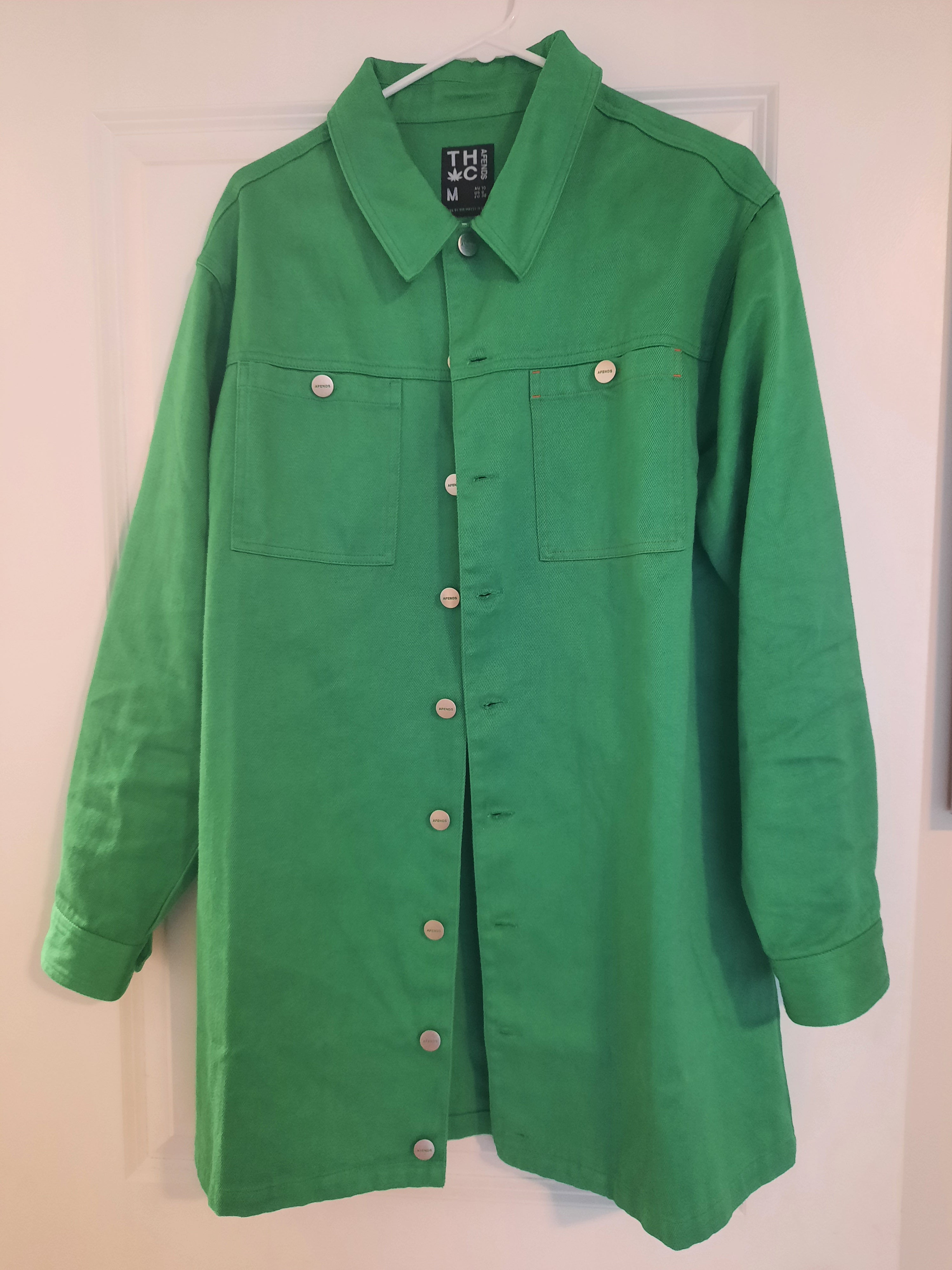 55%hemp, 45%organic heavyweight green vivid overshirt/jacket