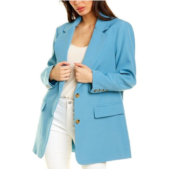Walter Baker Kira Single-Breasted Oversized Blazer Jacket Longline Notch Lapel S