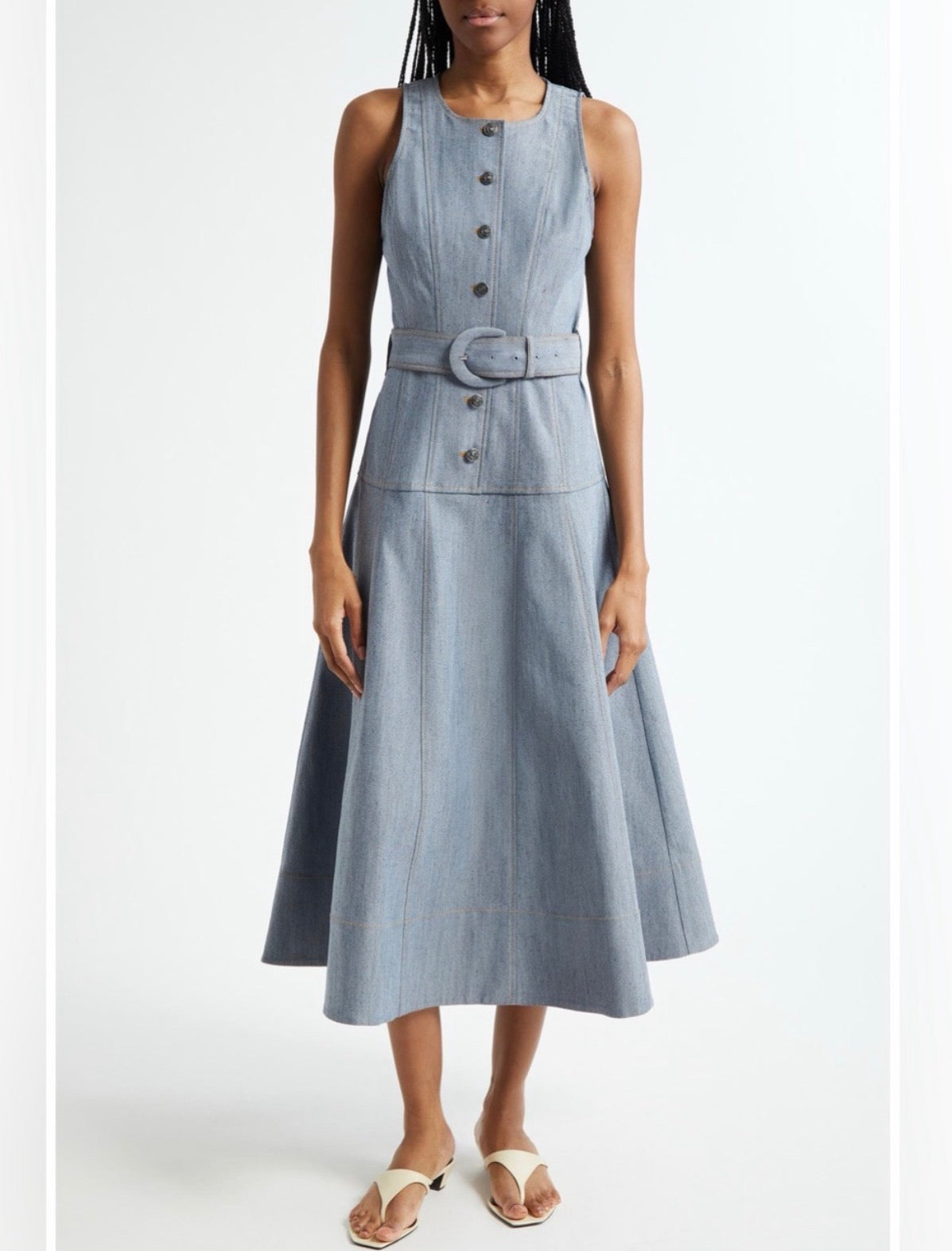 Cinq a sept Margaret Denim midi Dress size 10 NWOT