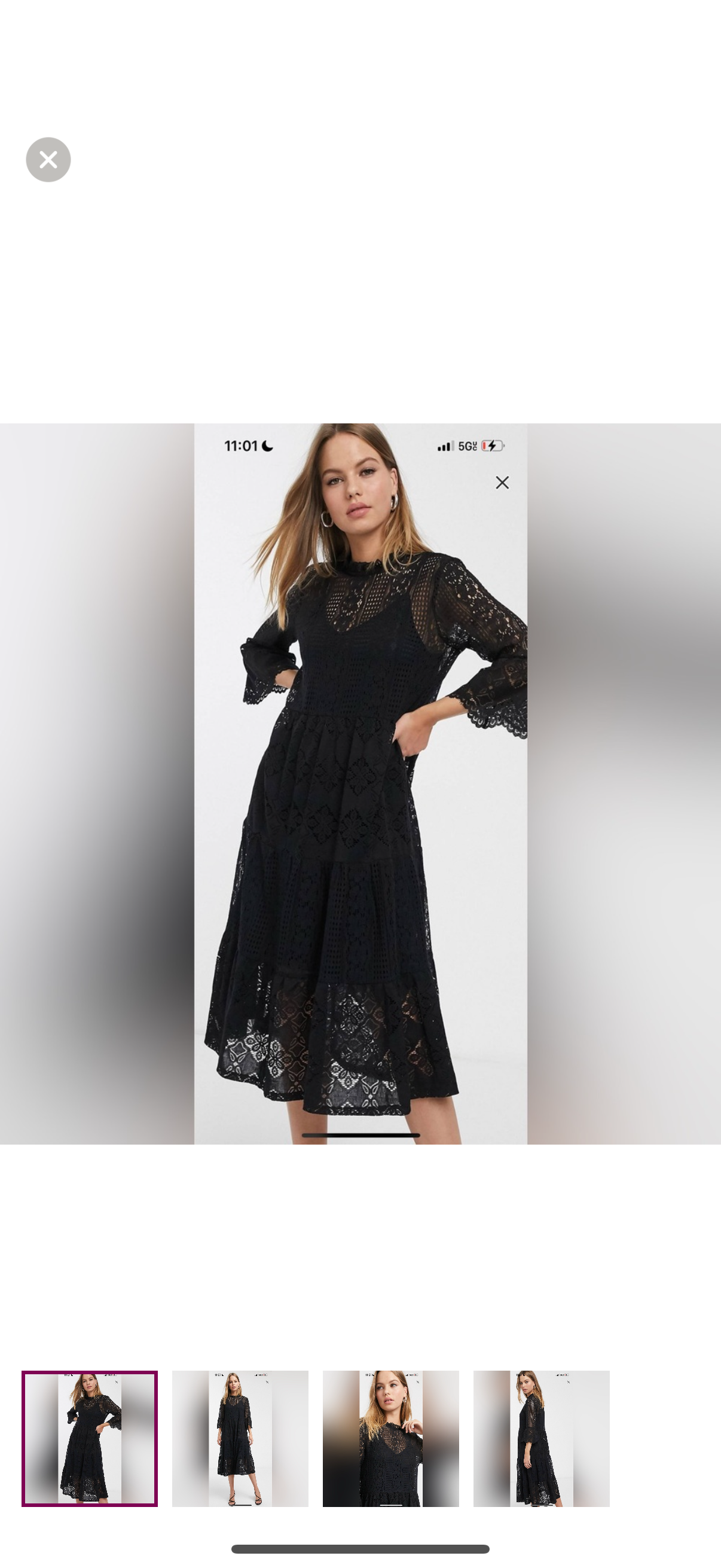 Vera Moda NWT lace midi dress with high neck in black size M
