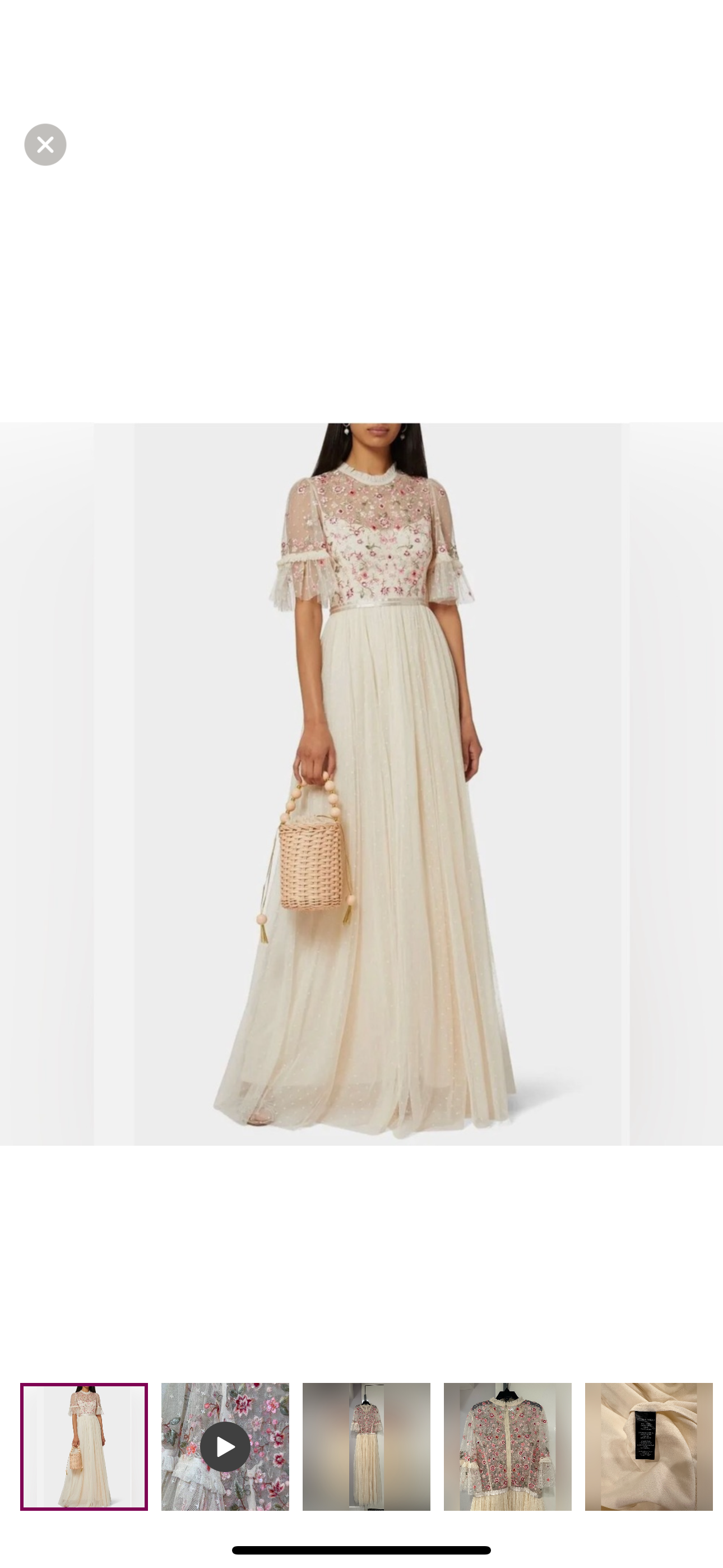 Needle & Thread Elsie Tulle Maxi Dress Champagne Ivory