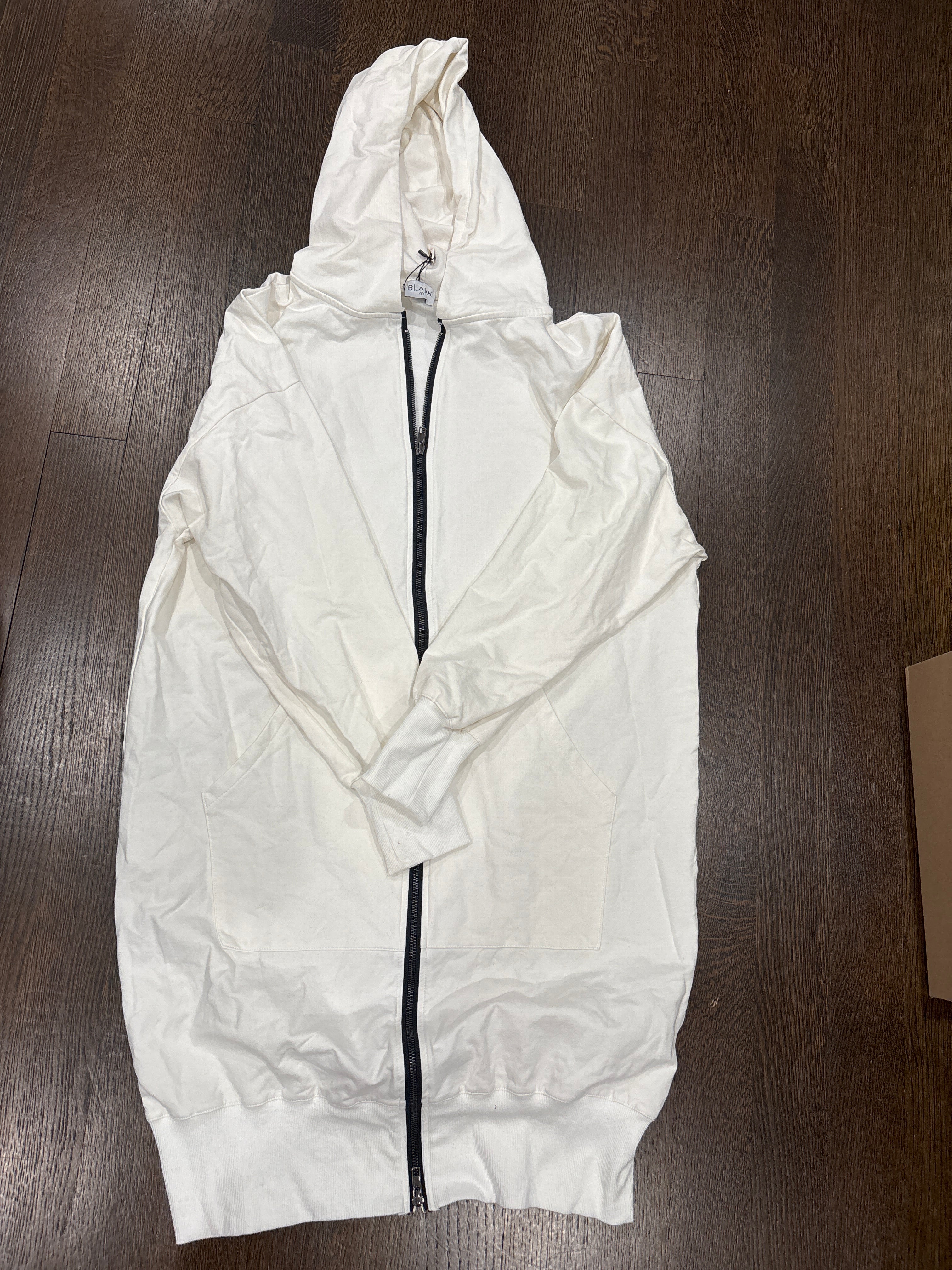 Dress Blank White Zip Up Sweatshirt Dress