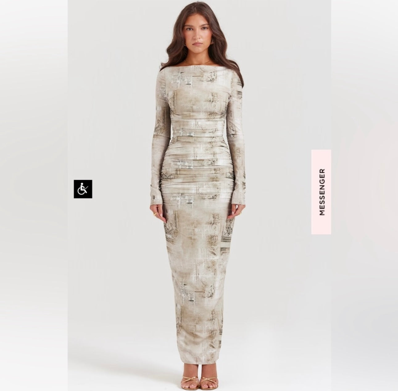 House of CB Lanetta pale sage print maxi dress