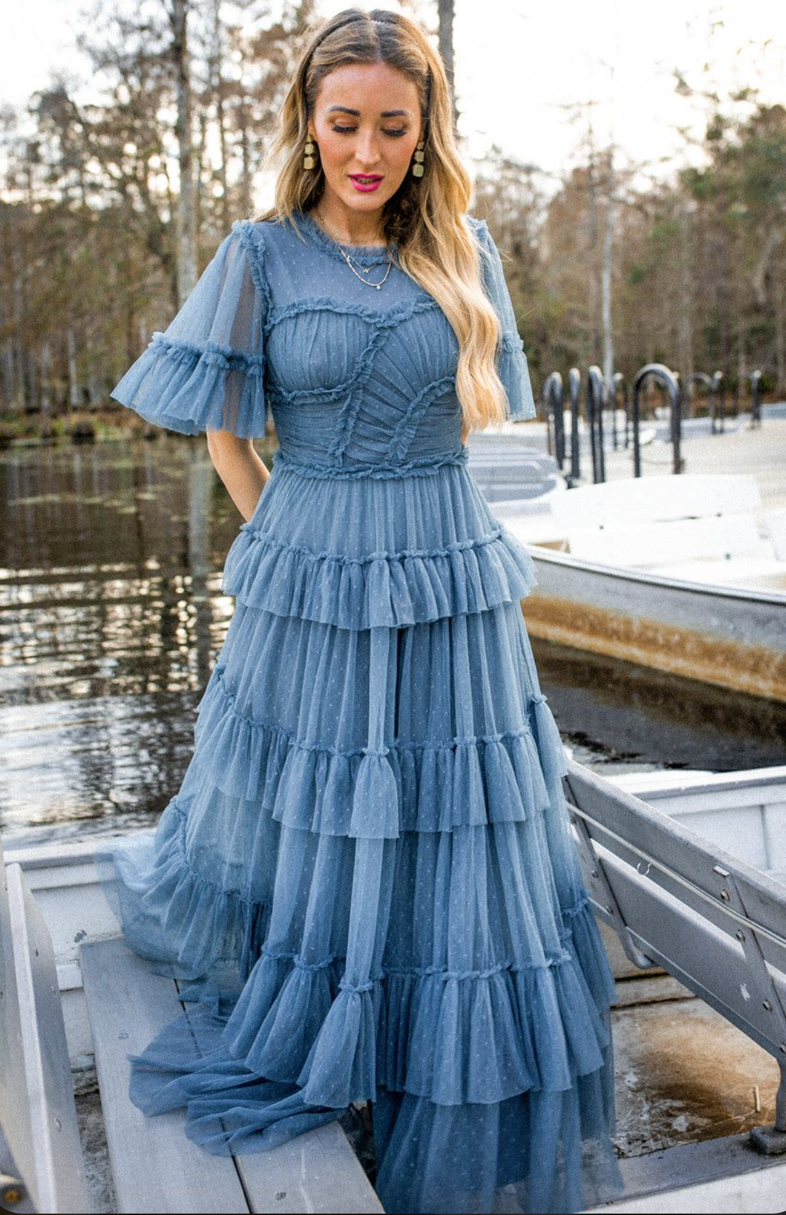 Whimsical Dress in Slate Blue