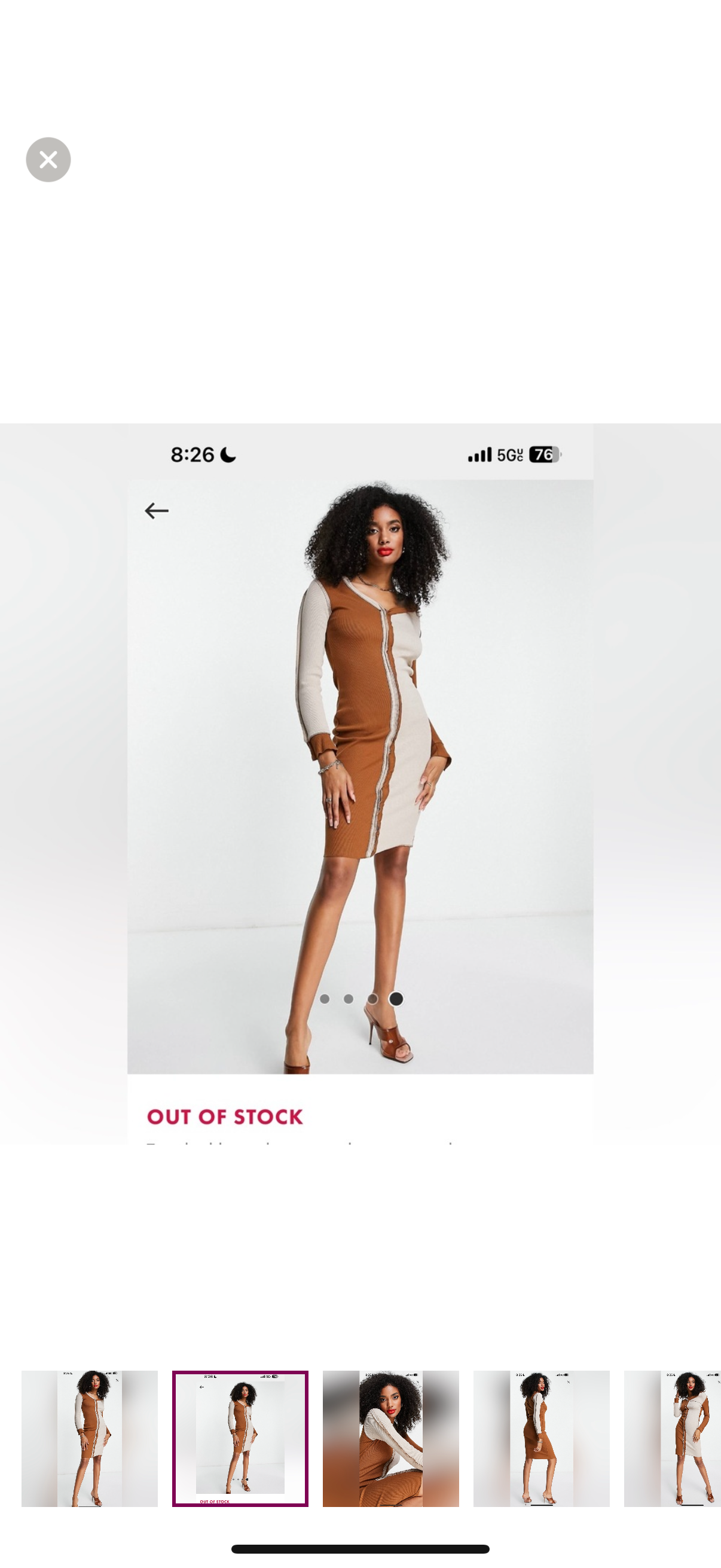 Trendyol knitted contrast dress in camel size M NWT