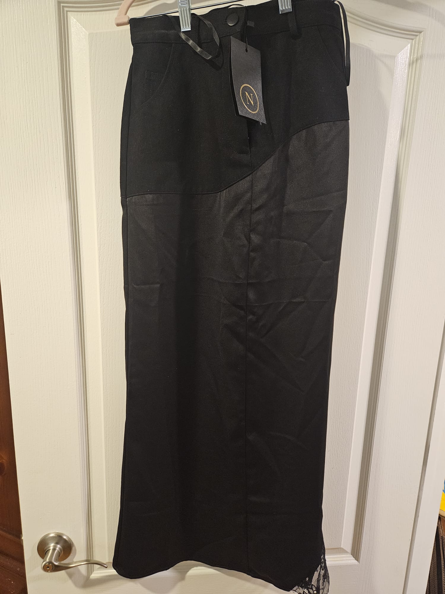 Black denim Slip skirt
