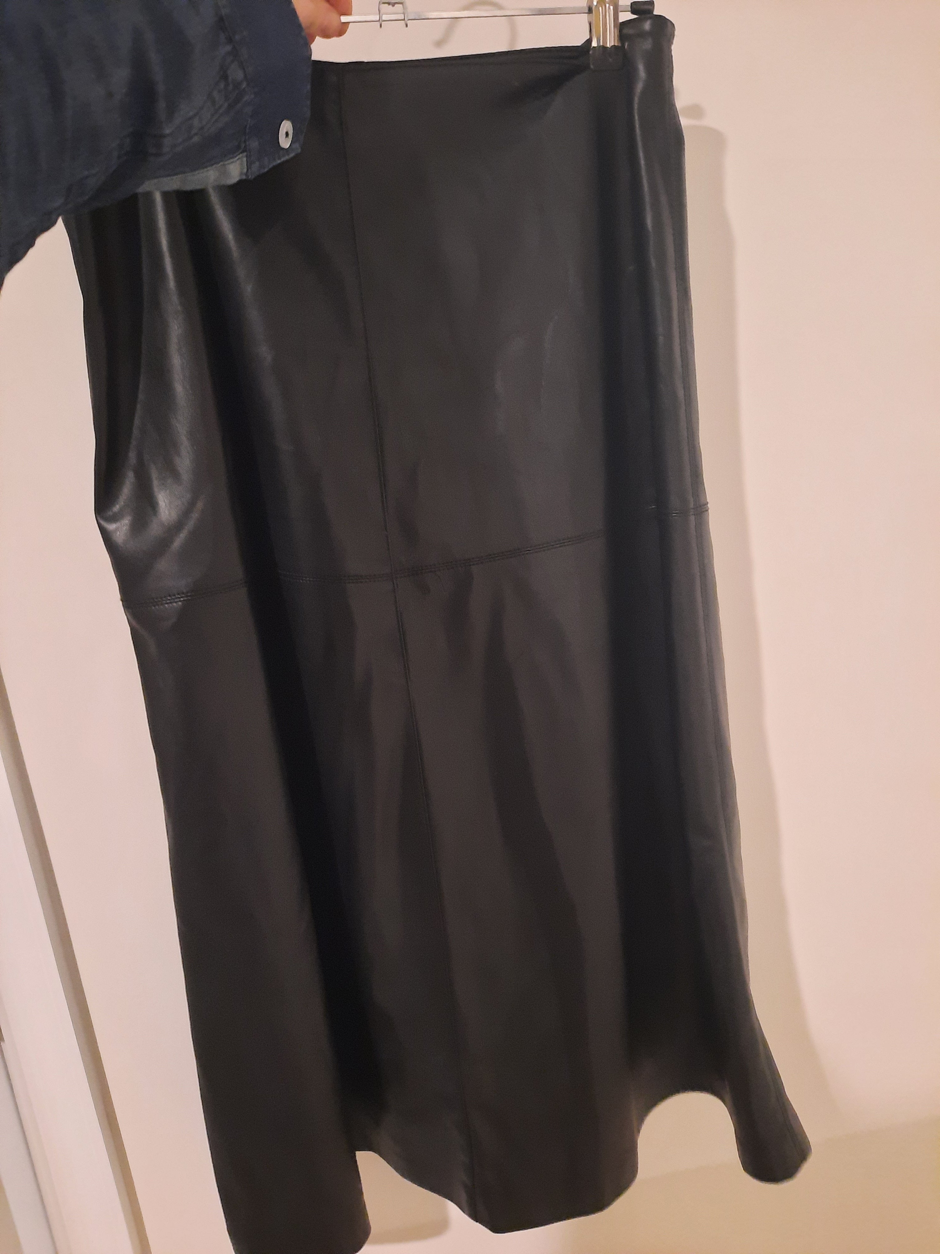Leather midi look like skirt size M