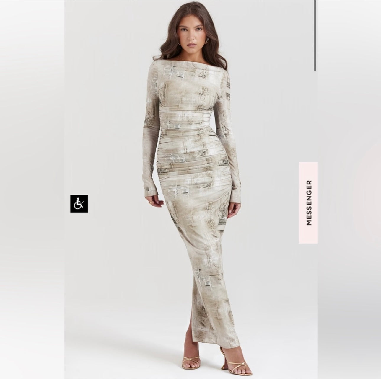 House of CB Lanetta pale sage print maxi dress