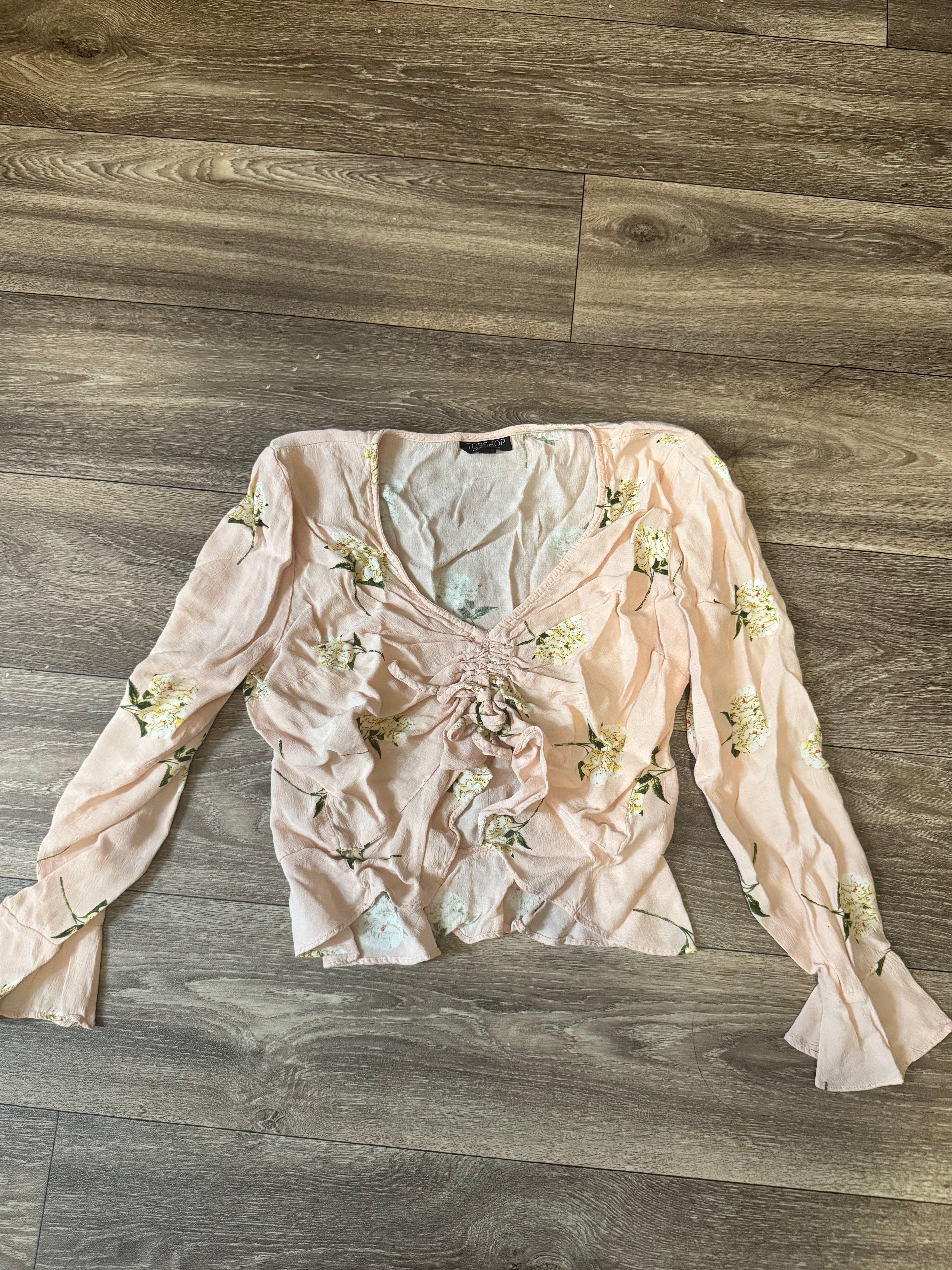TopShop Peach Floral Top (Long Sleeve)