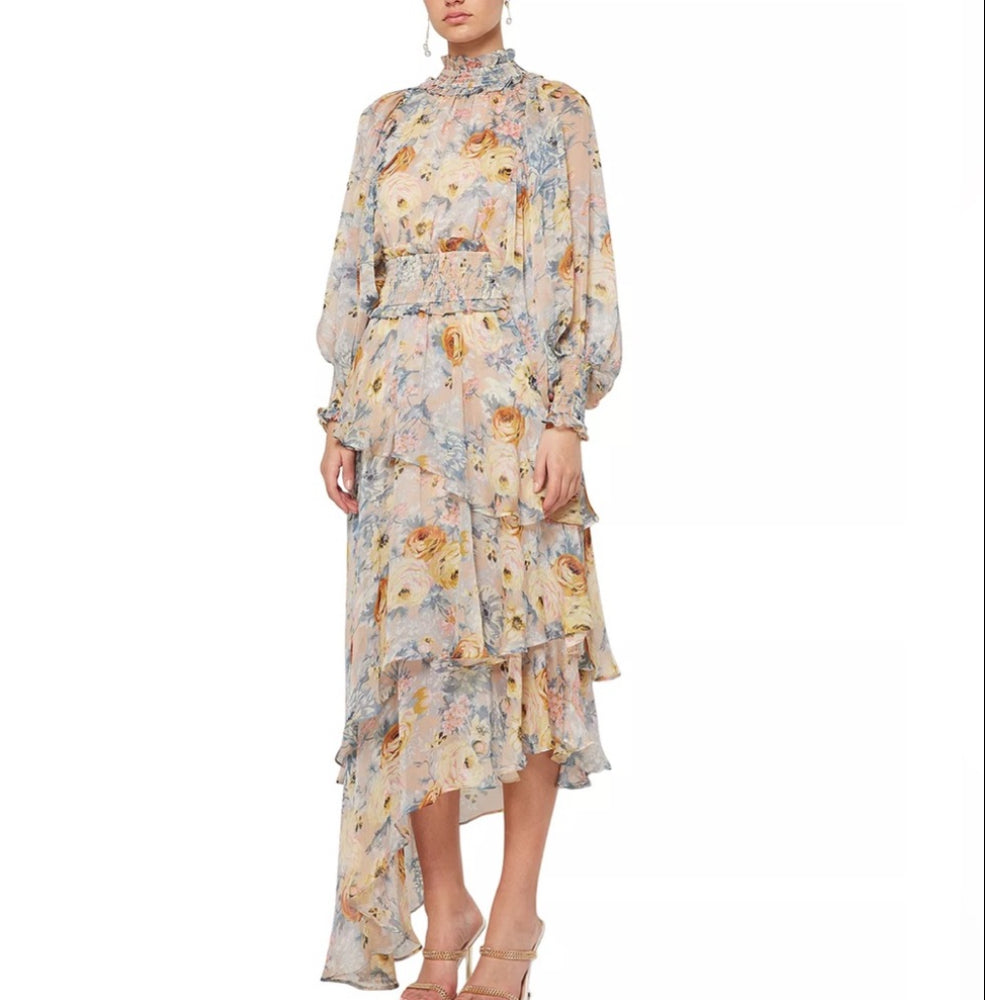 Elliat Astrid Asymmetric Tiered Dress, size XS.