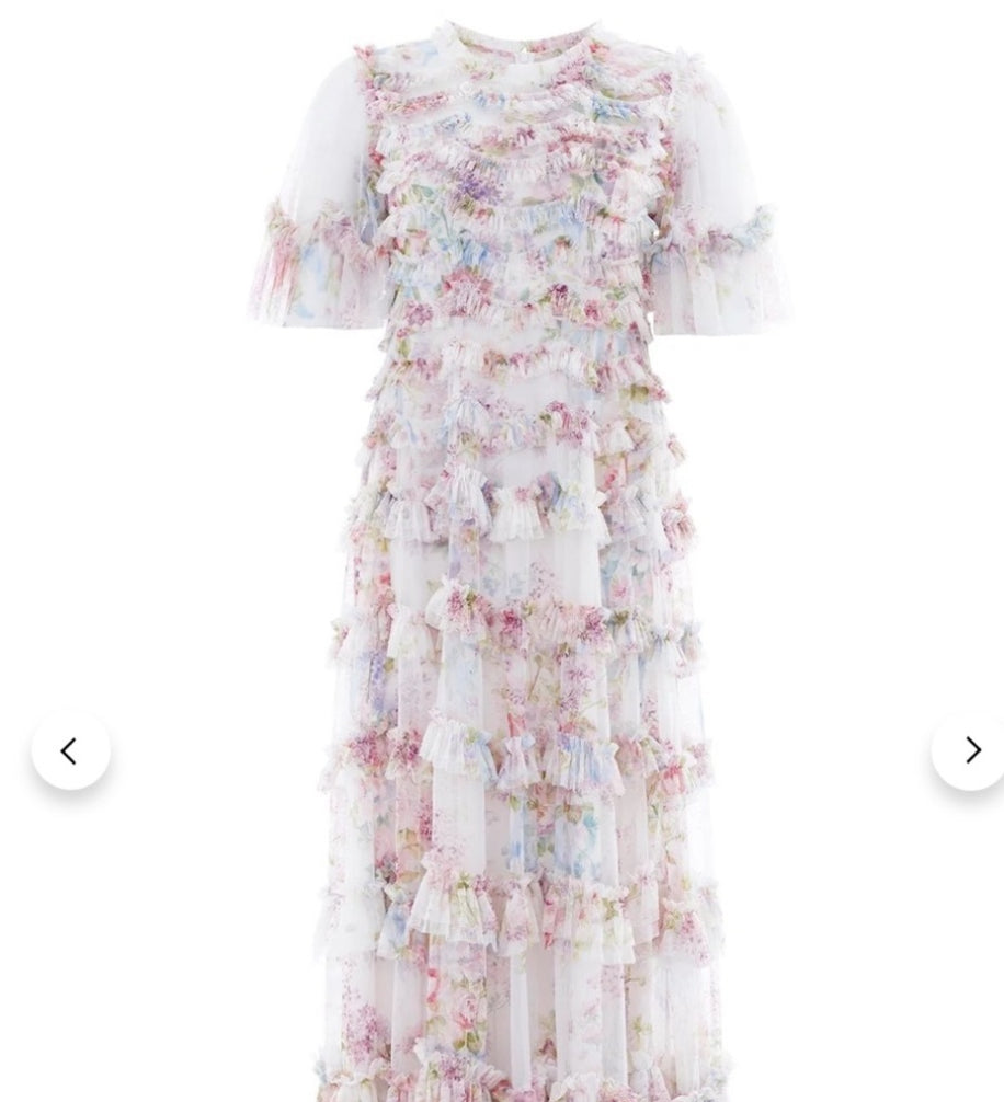 Needle and Thread Floral Wonder Ruffle Ballerina Dress