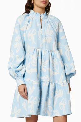 Stine Goya Jasmin floral light boue dress
