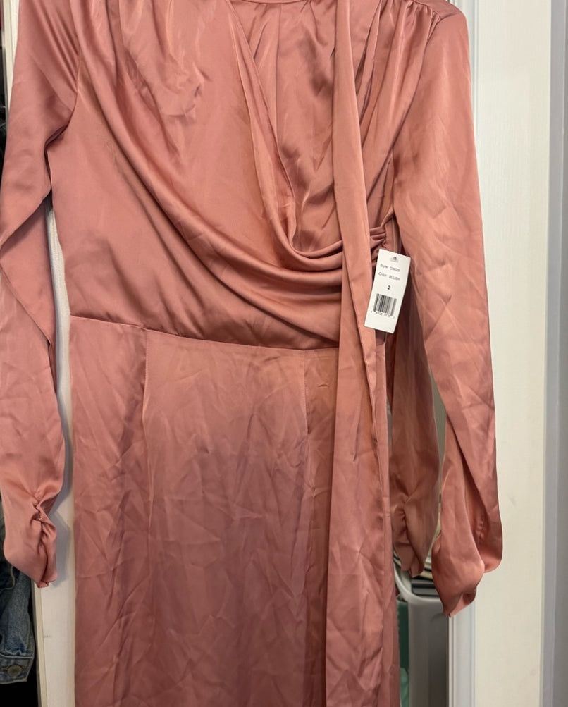 Alexia Admor Alexia Admor Womens Pink Silky Mock Neck Long Sleeve