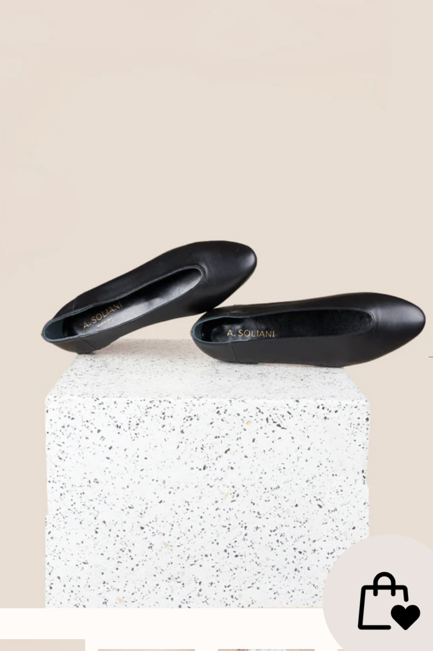A. soliani black leather Scala flats