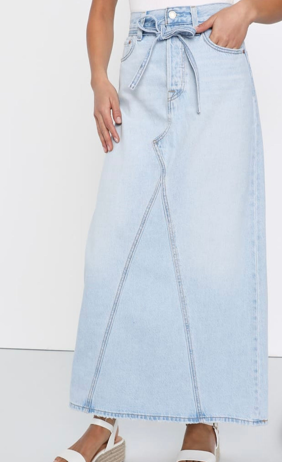 Denim maxi skirt