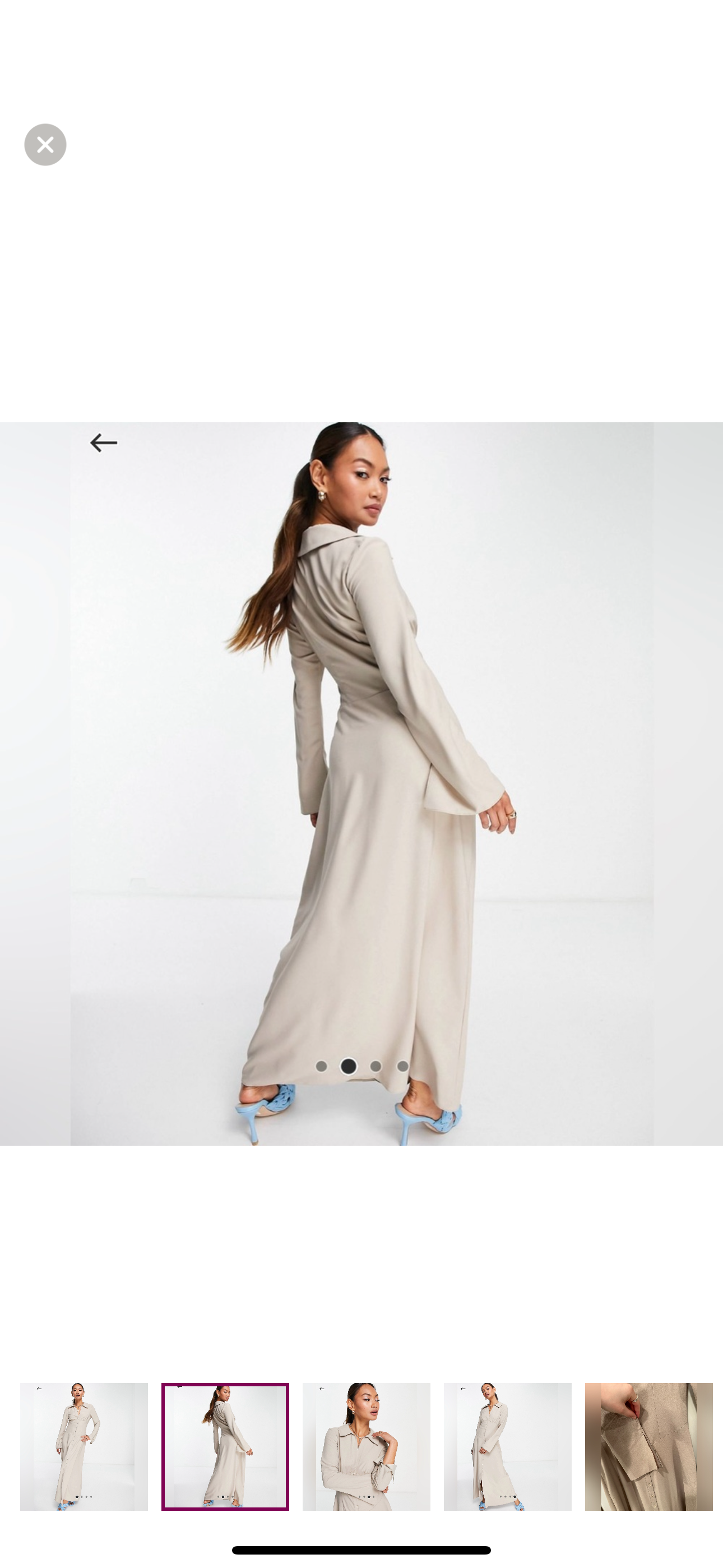 ASOS DESIGN 70s paneled button up maxi shirt dress in taupe