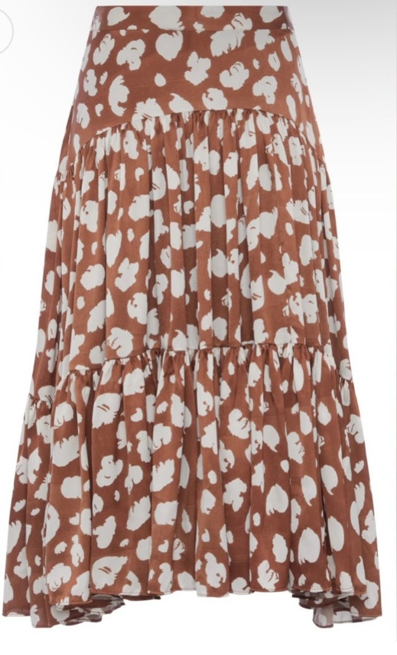 French Connection Aimee Tiered Midi Skirt