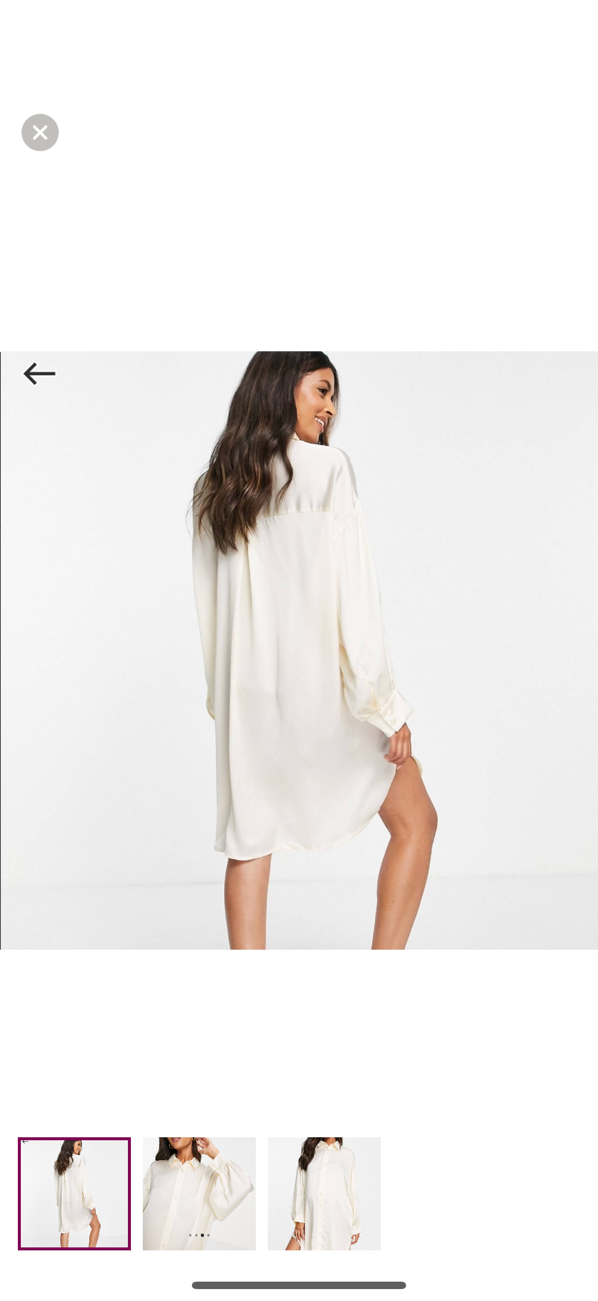 Glamorous bloom oversized satin shirt dress in cream size 6