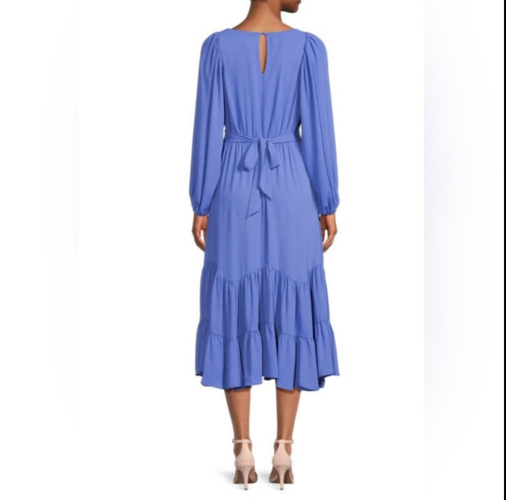 T tahari Surplice Neckline Tiered Midi Dress size xs
