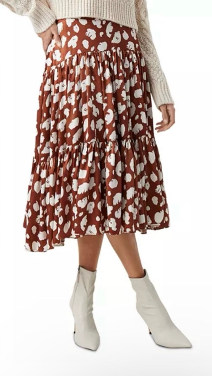 French Connection Aimee Tiered Midi Skirt