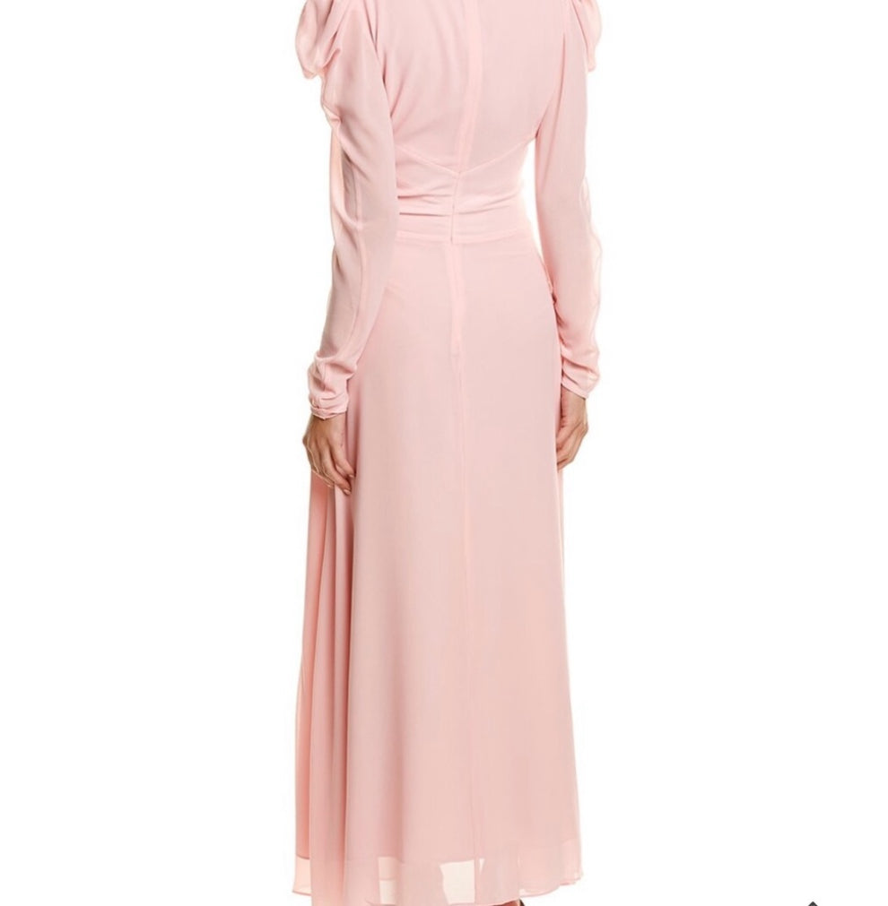 Ronny Kobo Collection Pink Puff Sleeve Maxi Dress