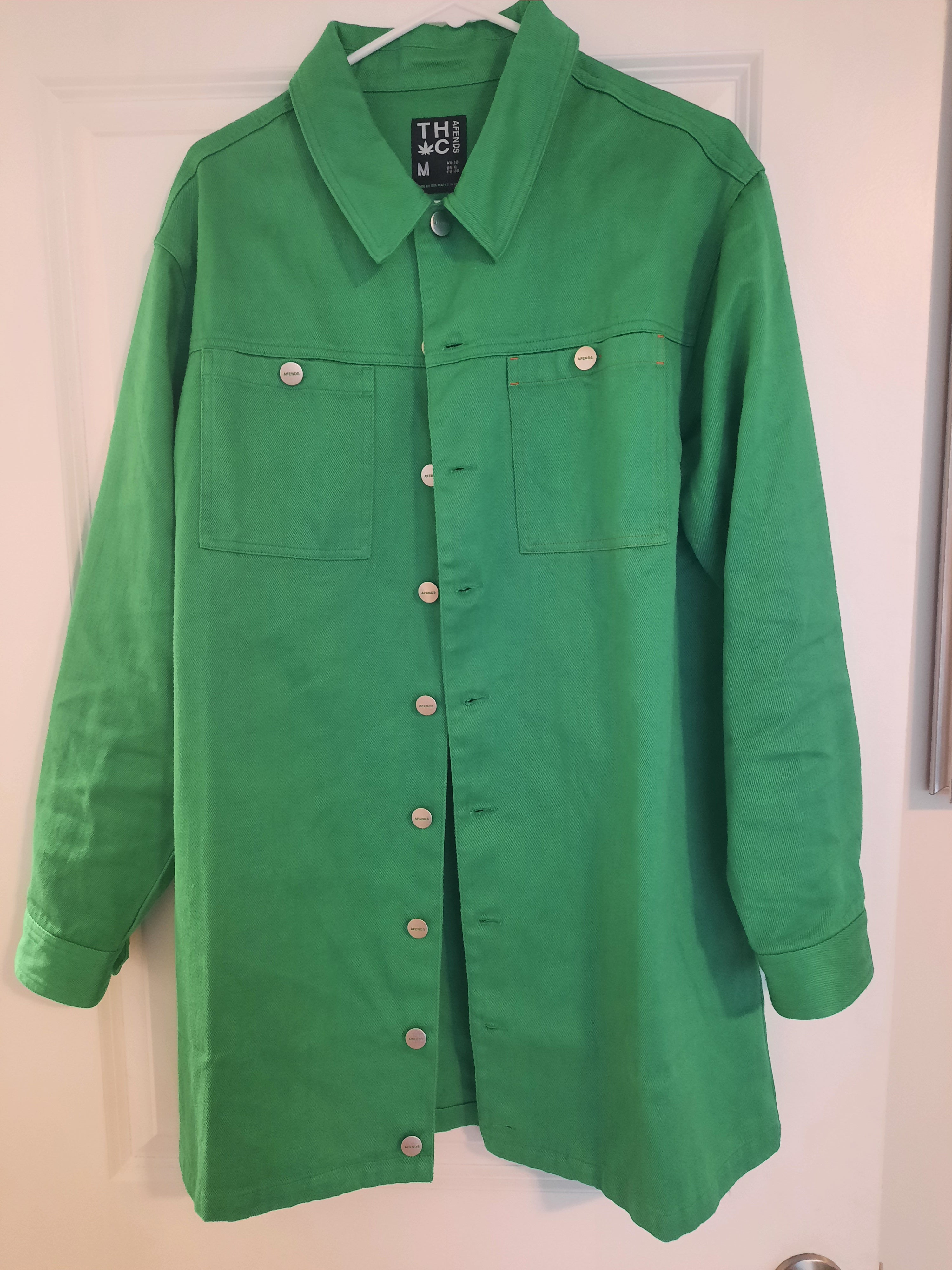 55%hemp, 45%organic heavyweight green vivid overshirt/jacket