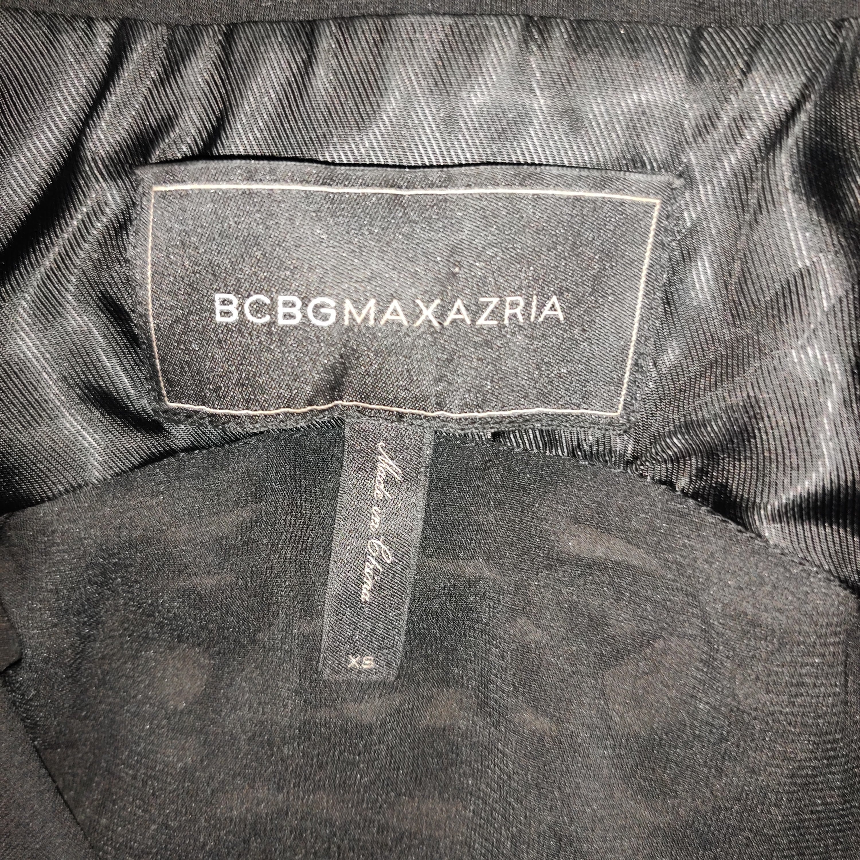 BCBG Maxazria Patrick Knotted Tie Back Black Blazer Size XS Jacket Strip Cut