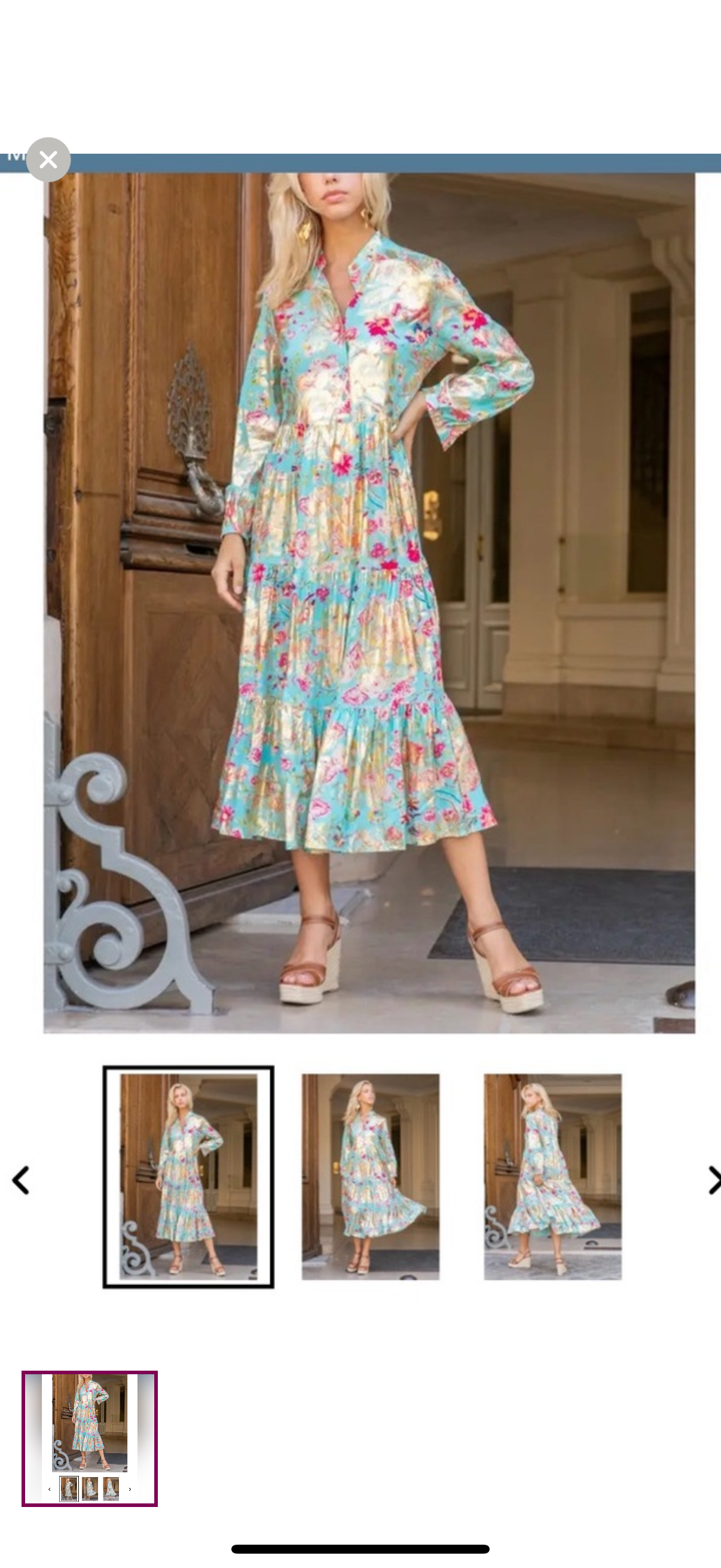 Shop Dolly enchanted floral dress NWT size L blue