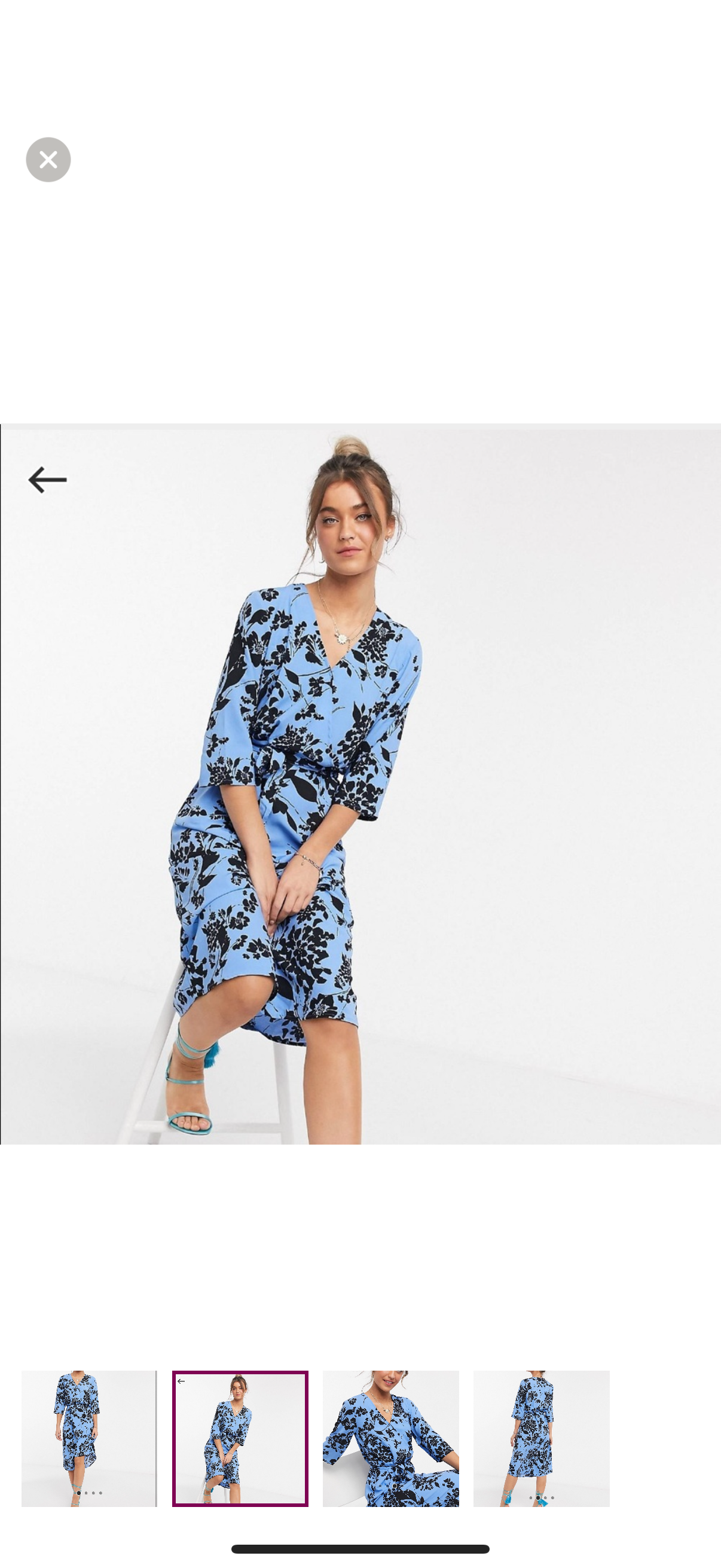 JDY blue wrap dress in floral print size EU 38 size M