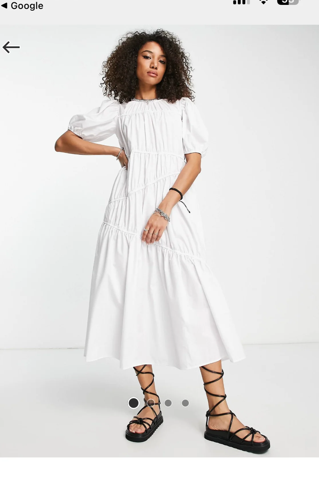 ASOS White Tiered Dress