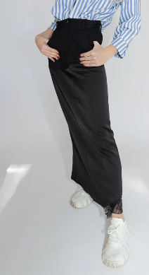 Black denim Slip skirt