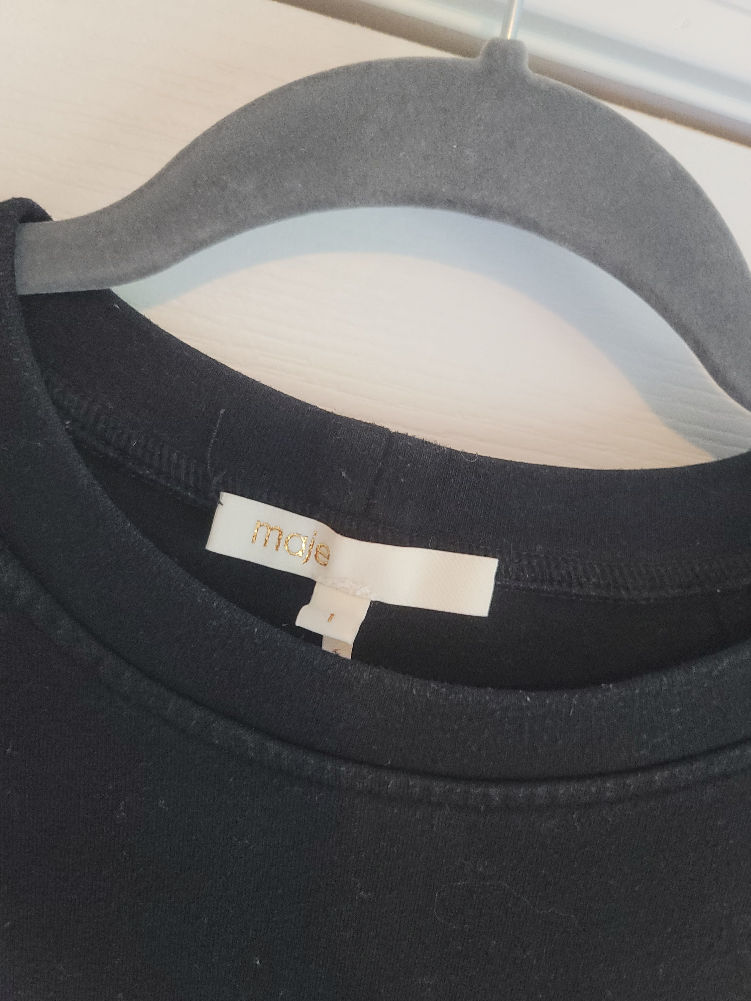 MAJE WOMENS BLACK SWEATSHIRT WITH LOGO