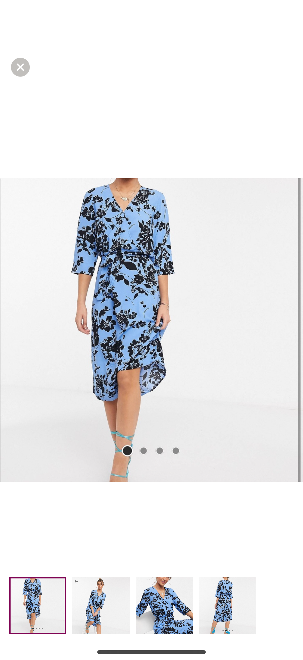 JDY blue wrap dress in floral print size EU 38 size M