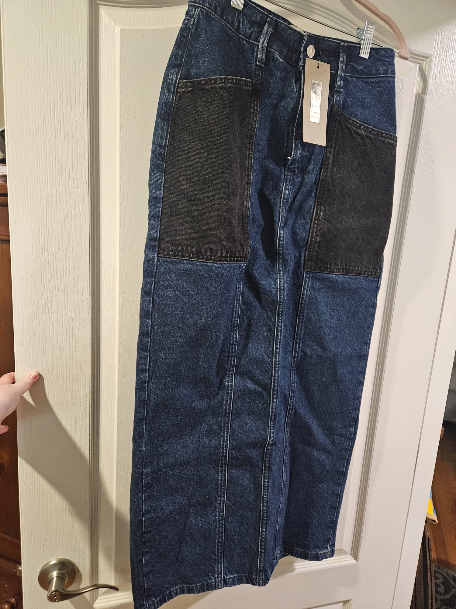 Blue Patchwork denim Maxi skirt