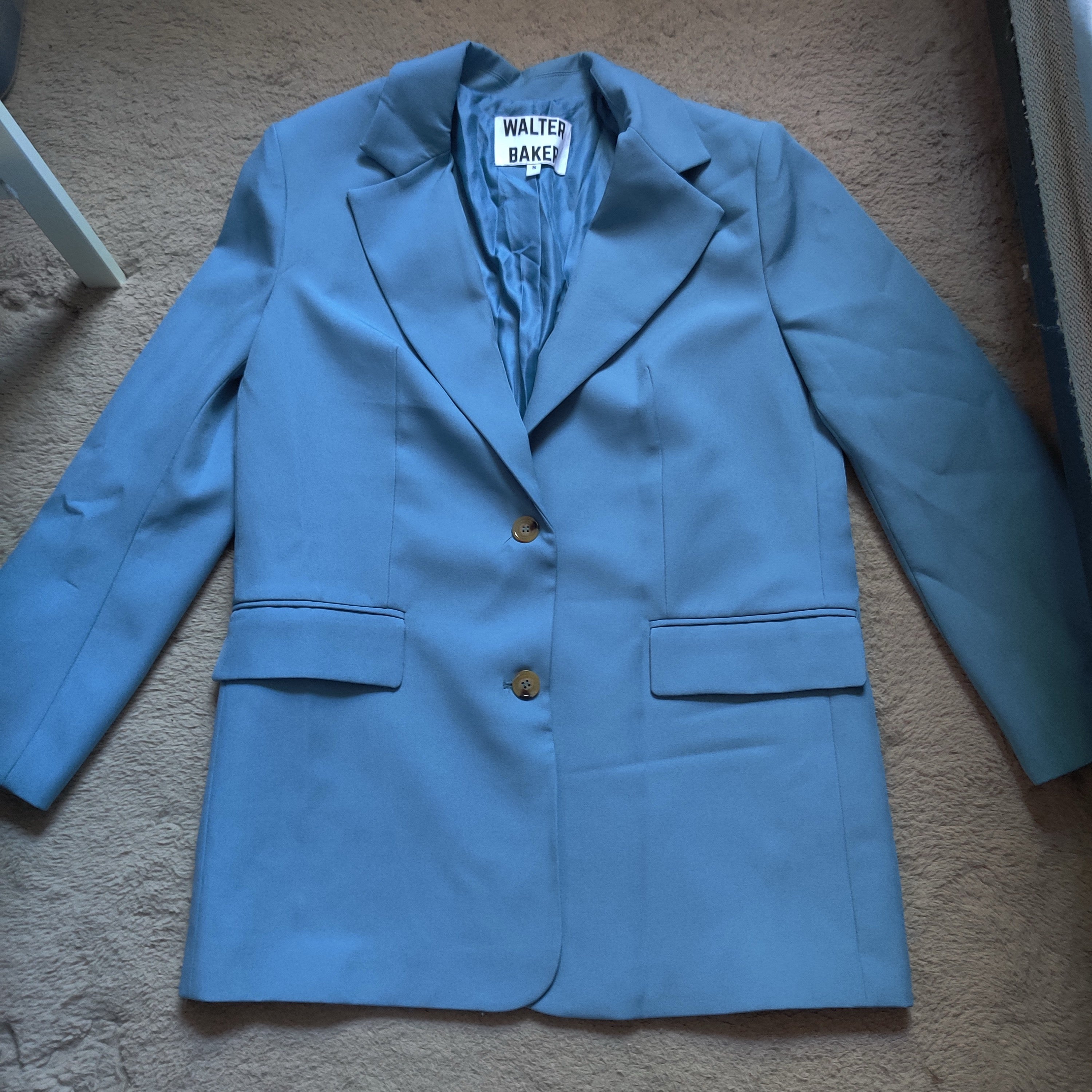 Walter Baker Kira Single-Breasted Oversized Blazer Jacket Longline Notch Lapel S