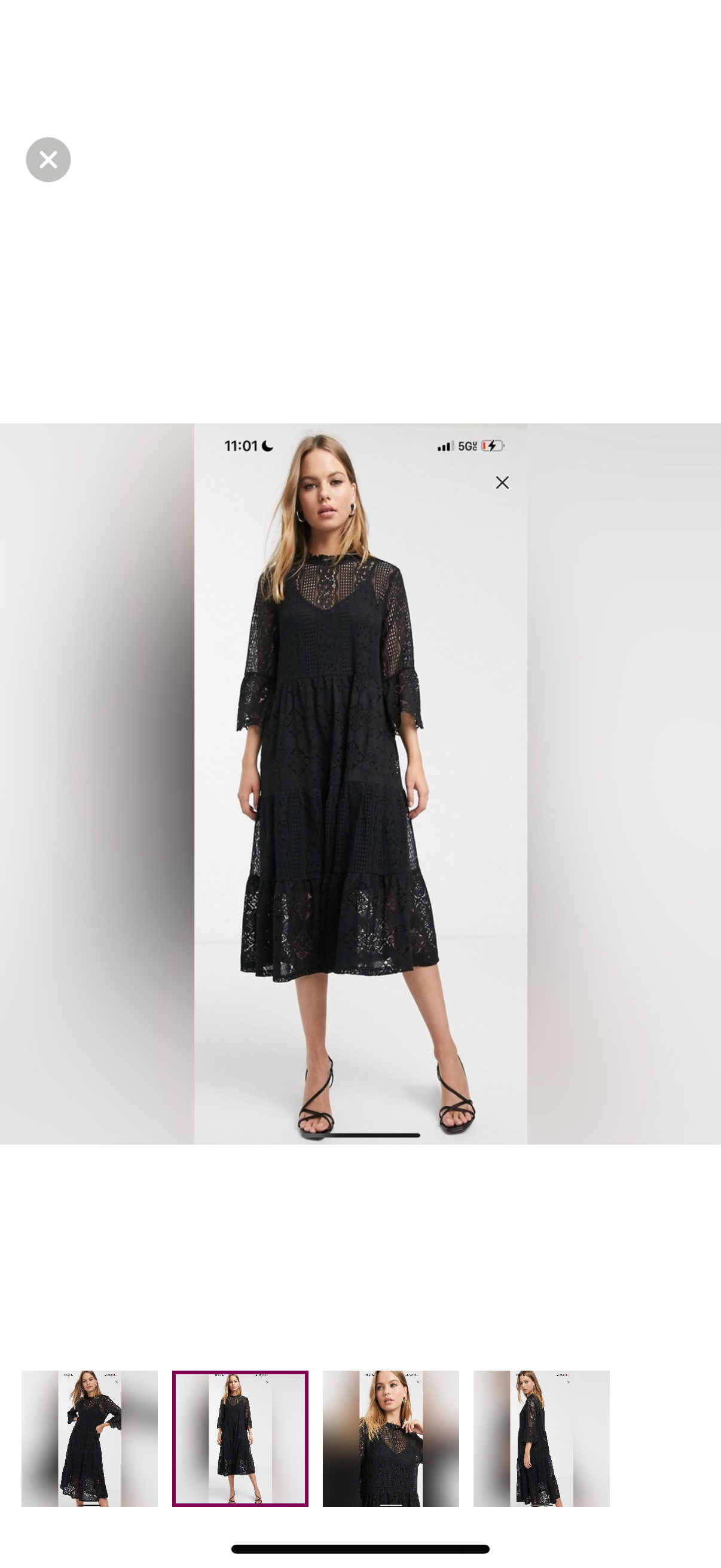 Vera Moda NWT lace midi dress with high neck in black size M