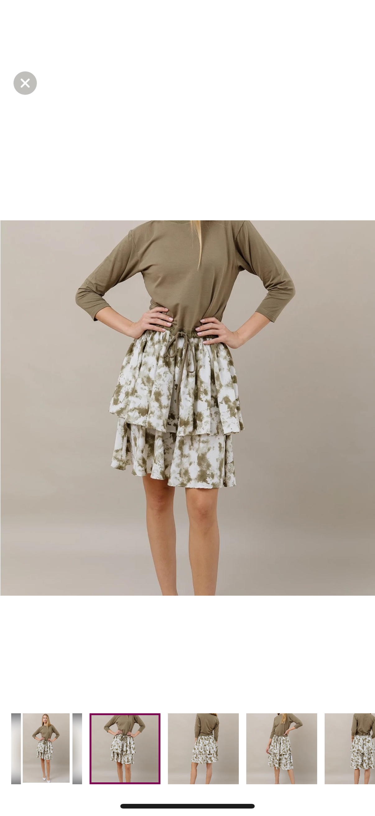 Apparalel layered dress in olive print 38” length NWT sweatshirt dress SIZE M