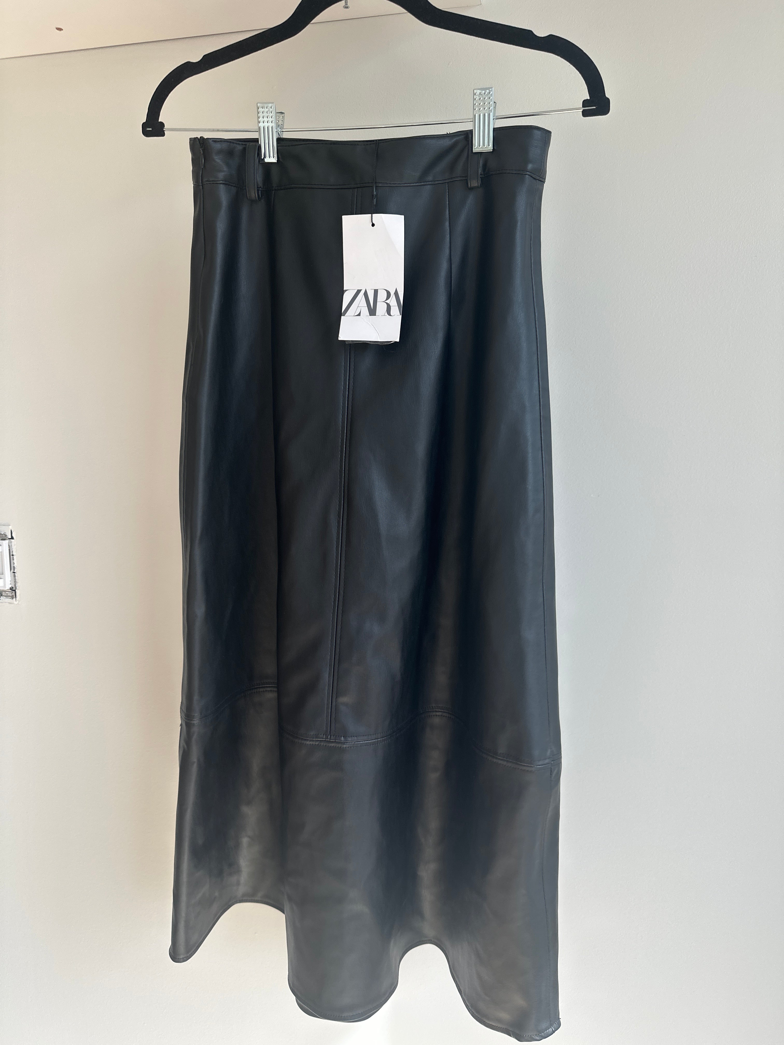 zara leather skirt
