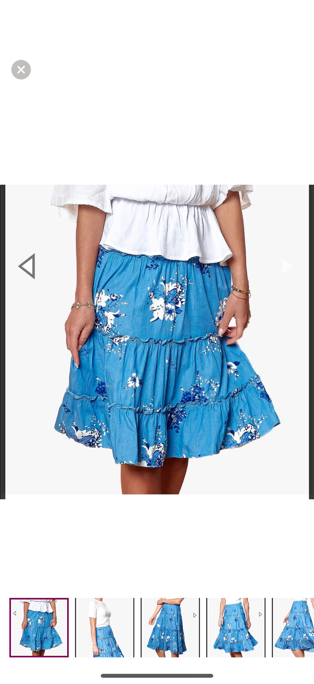 Yakira Bella Bali denim and floral skirt NWT size xs