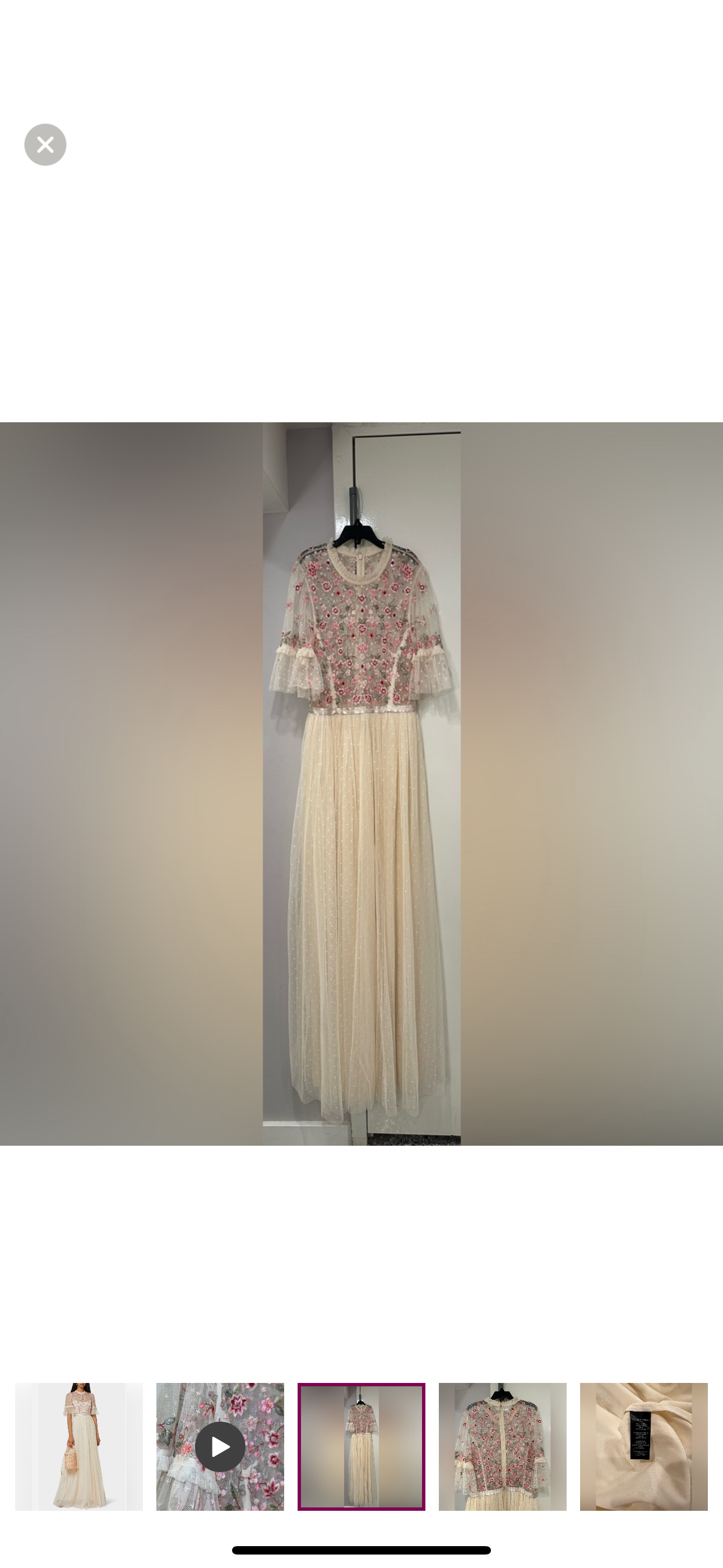 Needle & Thread Elsie Tulle Maxi Dress Champagne Ivory