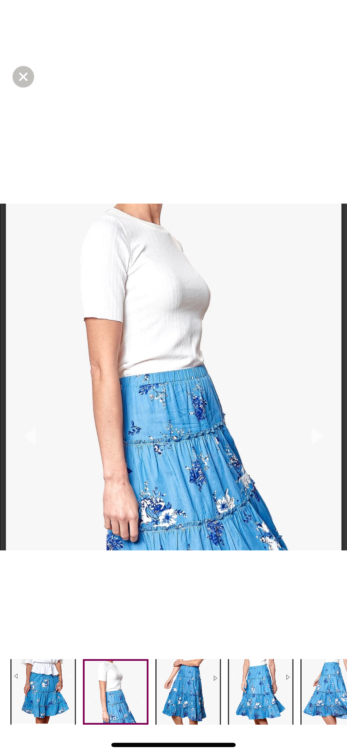 Yakira Bella Bali denim and floral skirt NWT size xs