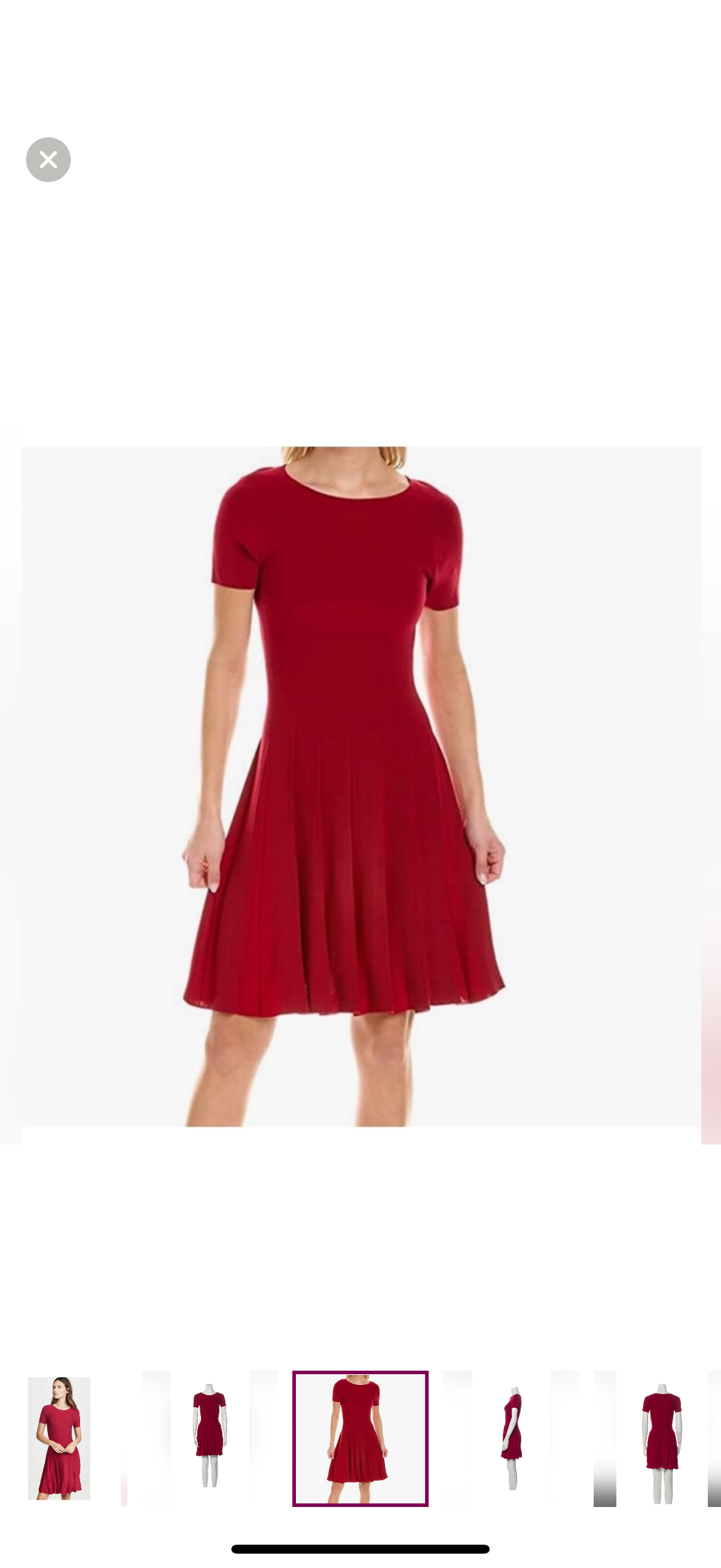 THEORY Pleat Tee Dress in Compact Sweater Knit Dark Crimson/Prosecco NWT size M