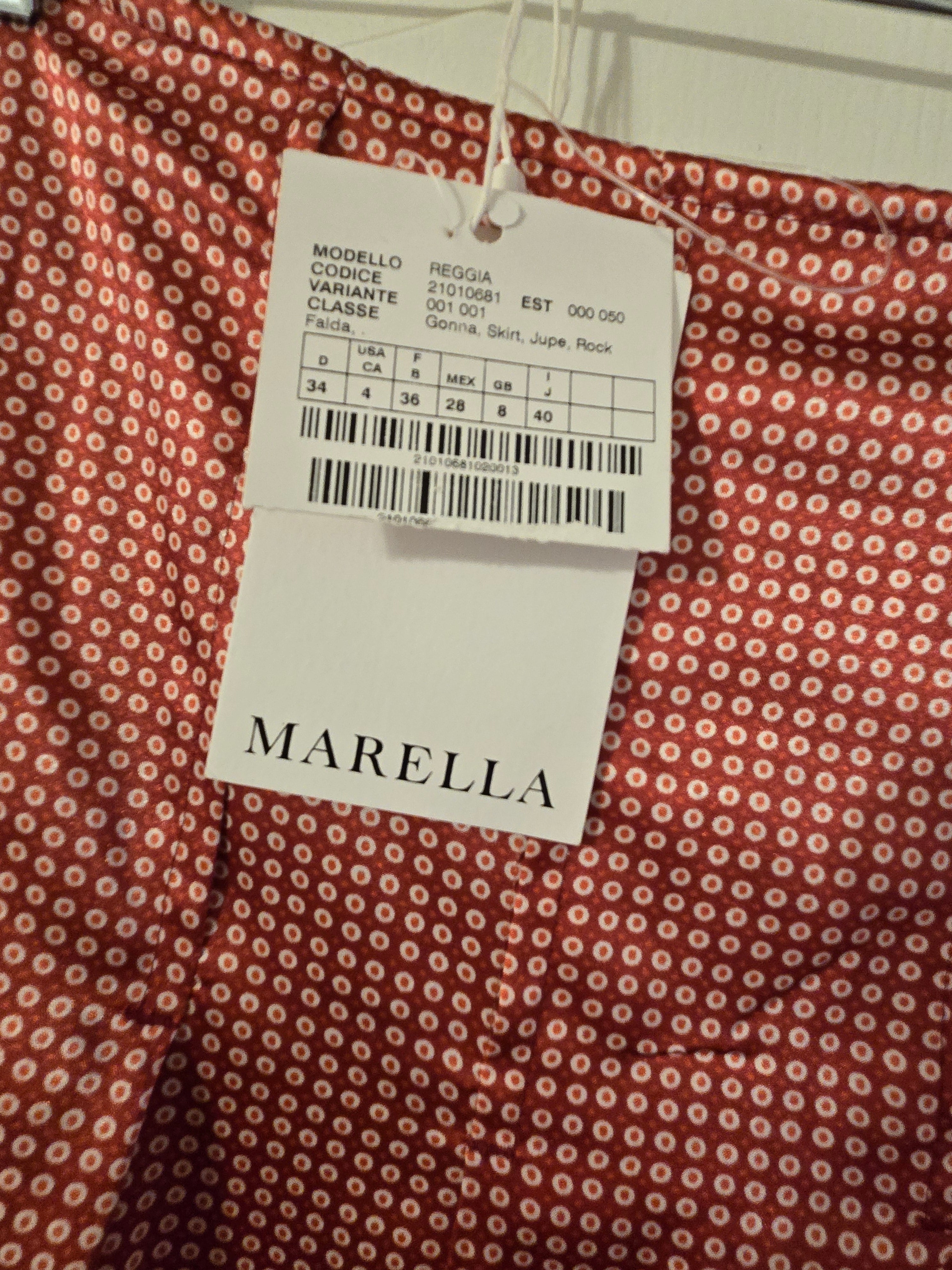 Marella Red checkered skirt