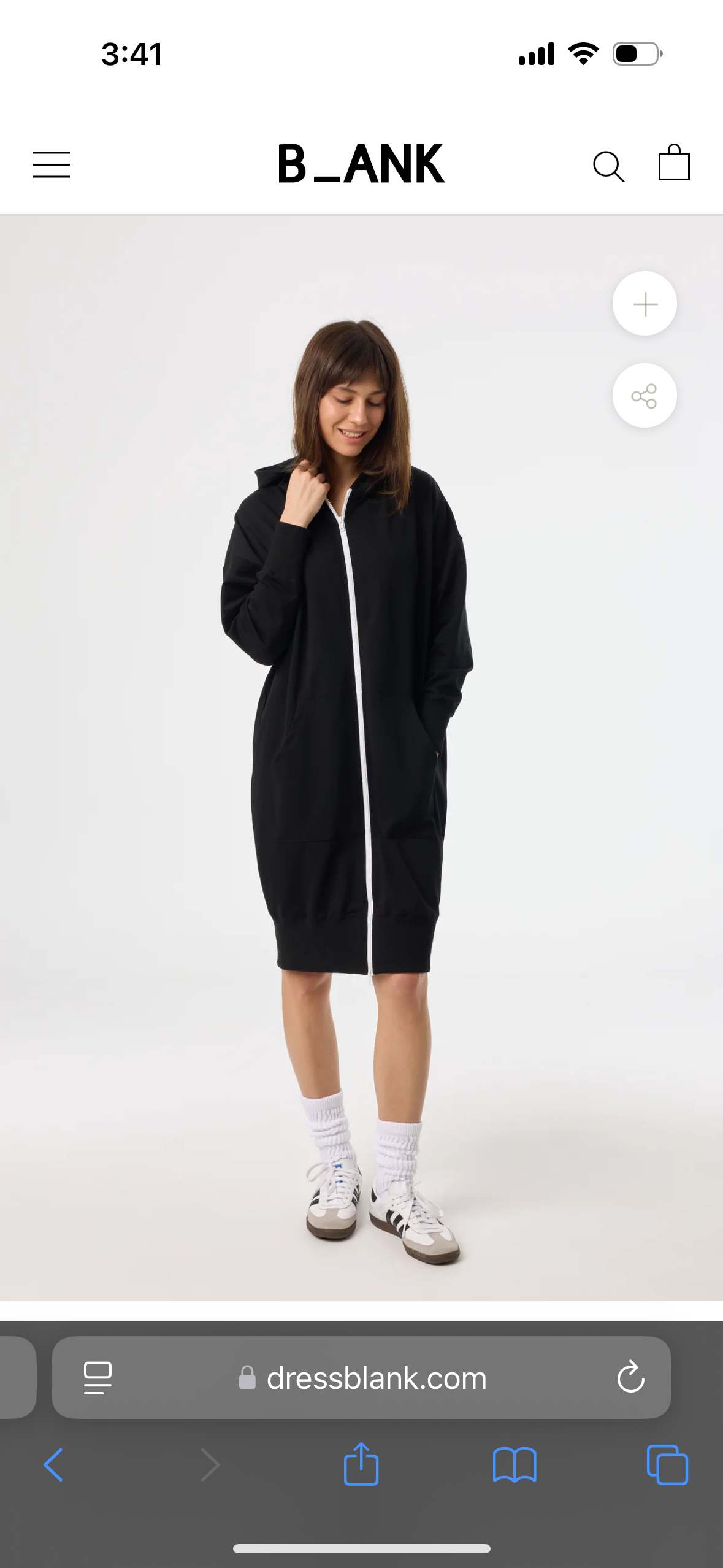 Dress Blank Zip Up Sweatshirt Dress